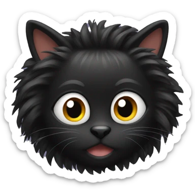 Black cat with wild hair sticker