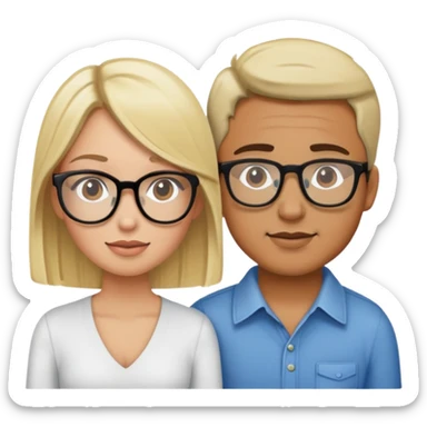 Latino asking blonde girl with glasses where you be  sticker