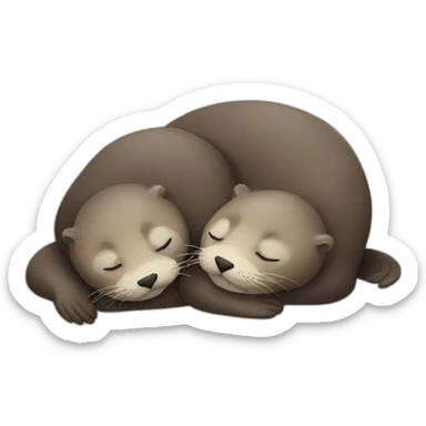 Otters sleeping together  sticker