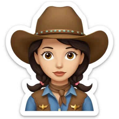 dark hair cowgirl sticker