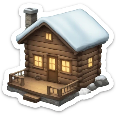 Cozy winter cabin sticker