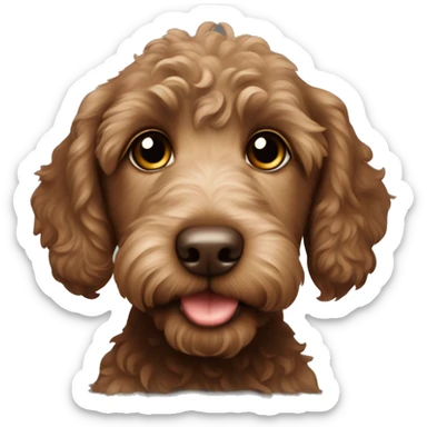 Brown labradoodle puppy sticker