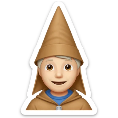 Chat visage humain qui porter pun chapeau sticker