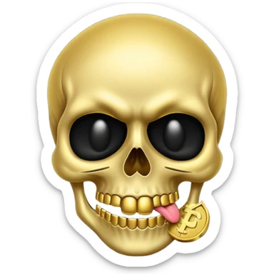 Money Skull Emoji Tongue Black and White Face sticker