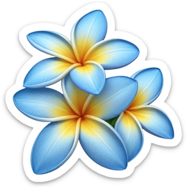 blue plumeria flowers  sticker