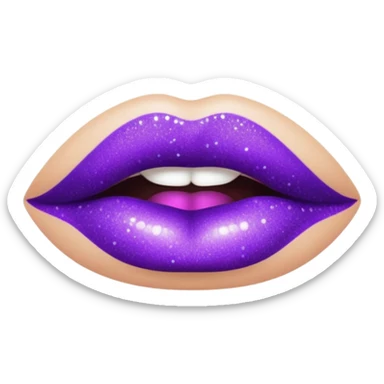 glitter purple lipstick sticker