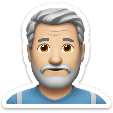 fat guy brown and grey hair, 50 year with beard sticker