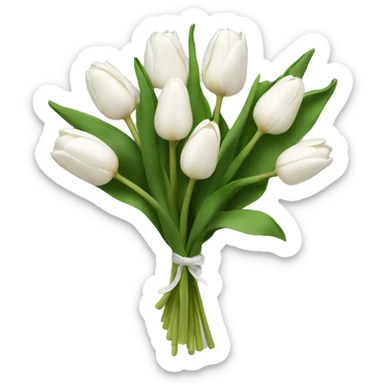 white tulip bouquet  sticker