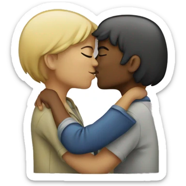 two people kissin sticker