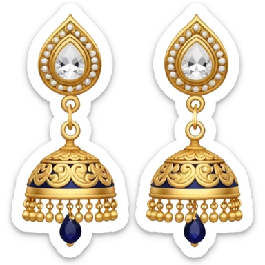White little Jhumka emoji sticker