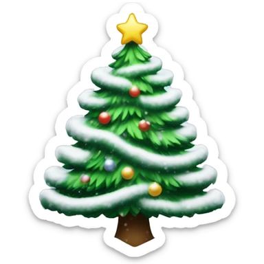 Christmas tree with snow sticker