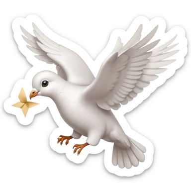 a dove flies with a letter in its paws sticker