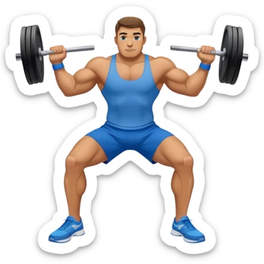 buff man with blue shorts weighted lunges sticker