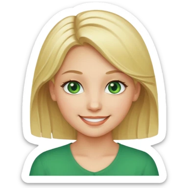 Girl blonde Green eyes sticker