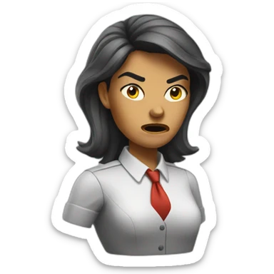 angry female accountant sticker