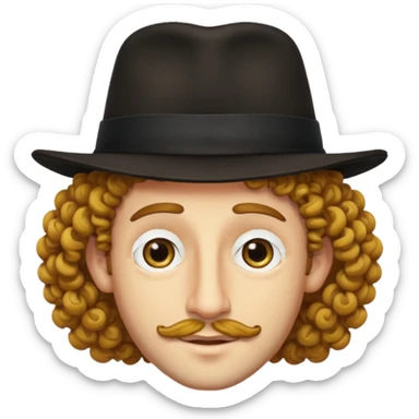 A yellow Jewish guy with the hair and nose and hat sticker
