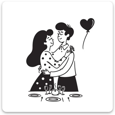 couple celebrating anniversary sticker