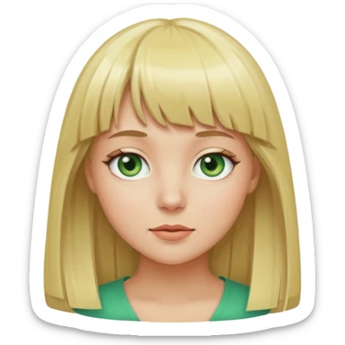 Ragazza bionda con la frangetta con gli occhi verde chiaro sticker