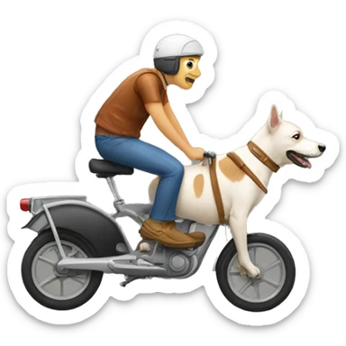 dog ride people sticker