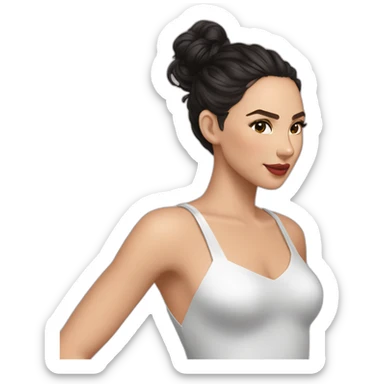 Gal Gadot cabelo liso e roupa preta sticker