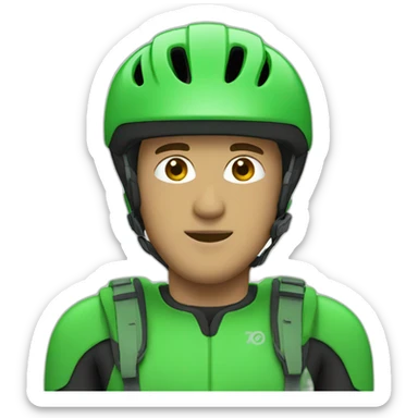 green bike helmet man sticker