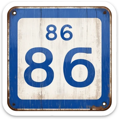 Highway sign number 86 sticker