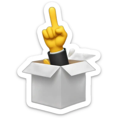 hand popping out of jack in a box on a spring sticker