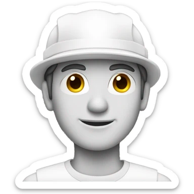 Engineer white hat sticker