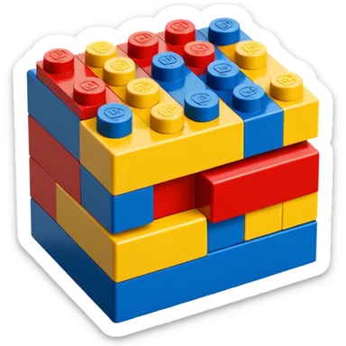 lego brick, simple, colorful sticker