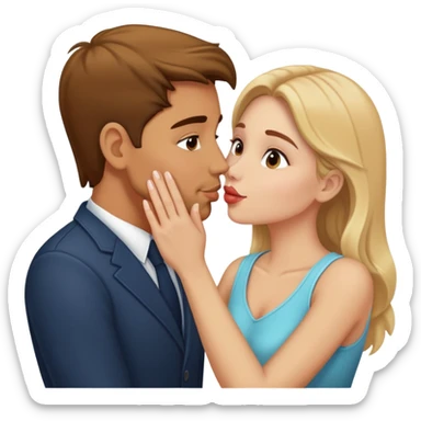 Tan man kissing fair skinned women on the hand sticker