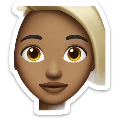 girl with brown skin with pin straight long black hair and brown eyes sticker