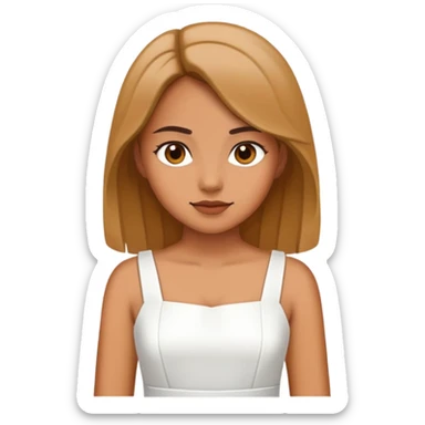 a girl wear white dress sticker