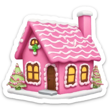 pink gingerbread house  sticker