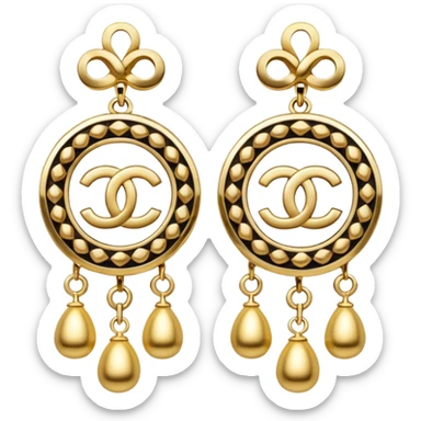 ultra realistic Chanel earrings sticker