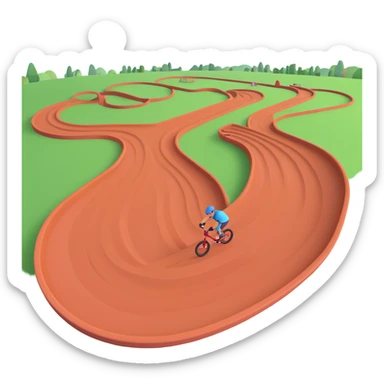 BMX track with hot air balloons in the background, 3d style sticker