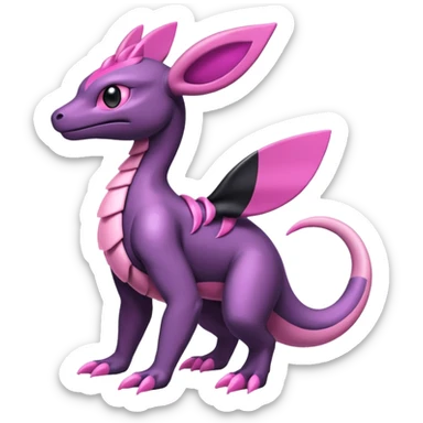 Shiny Dusknoir-Salandit-Sylveon-Fakémon-hybrid-creature (full body)  sticker