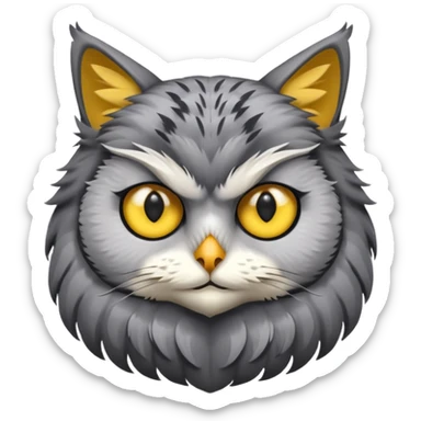 Give it a cat head with a owl body sticker