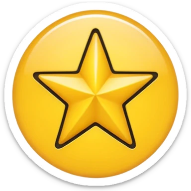 Black star in yellow circle sticker