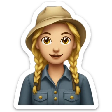 a young woman farmer sticker