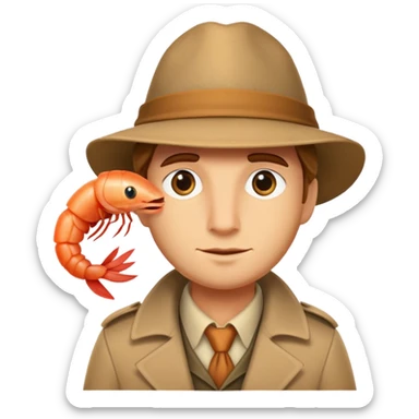 the detective from the animated film "Bremen Town musicians" with shrimp sticker