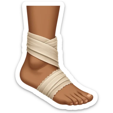 Brown Foot with ankle wrapped in gaze sticker