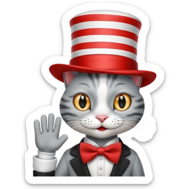 cat in the hat sticker