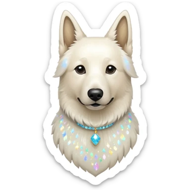 White belgian Shepard feels Like a Glitter fairy sticker