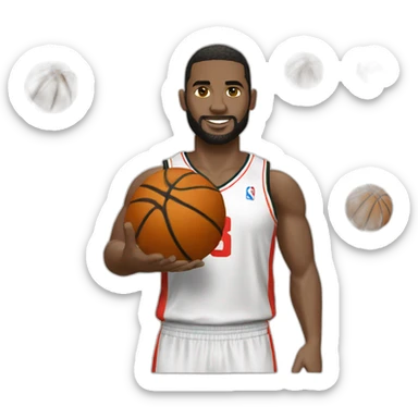 Basketteur blanc maillot 13 sticker