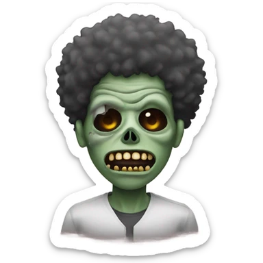 Zombie with afro sticker