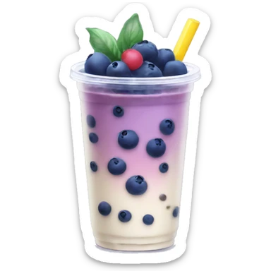 Boba tea with blueberries sticker