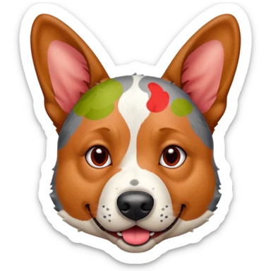 Chunky Australian cattle dog with ears up begging sticker