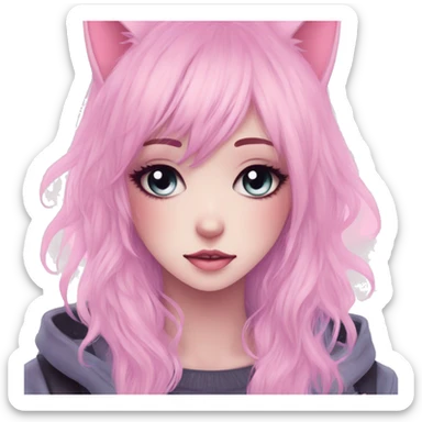 Gorgeous Cute Edgy Pastel Gradient Beautiful Anime Emo CatLady sticker