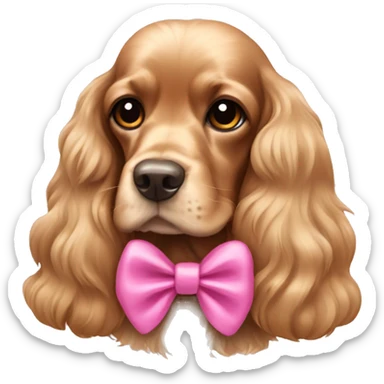 Cocker spaniel with pink bow sticker
