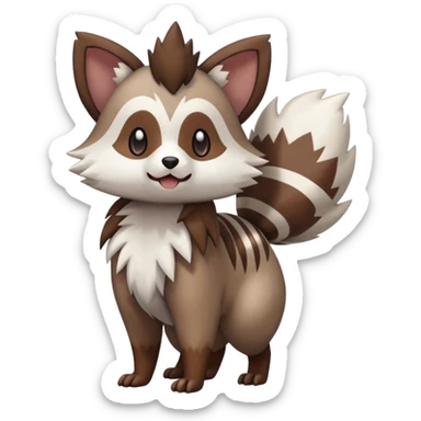  Zigzagoon-Furret-Rockruff-Hybrid (Full body) sticker